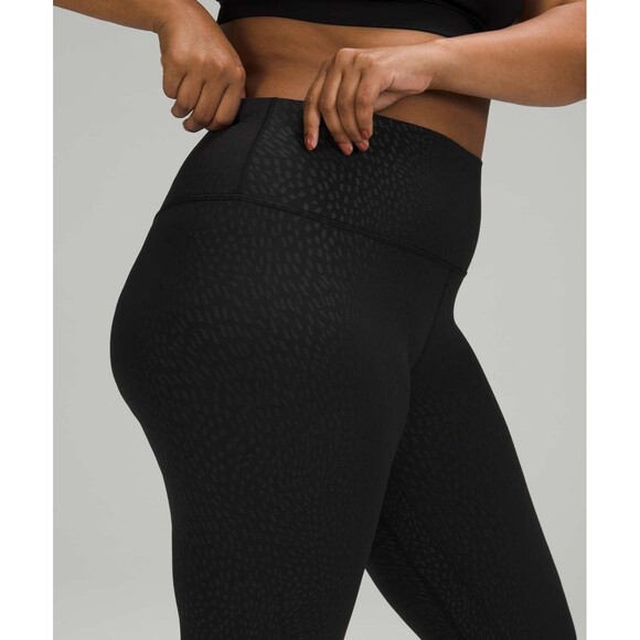 Lululemon Align High-Rise Pant 25", Logo Emboss/Black, Size 10 - Picture 2 of 7